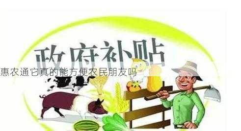 惠农通它真的能方便农民朋友吗第1张-蔬菜基地绿色种植产业带